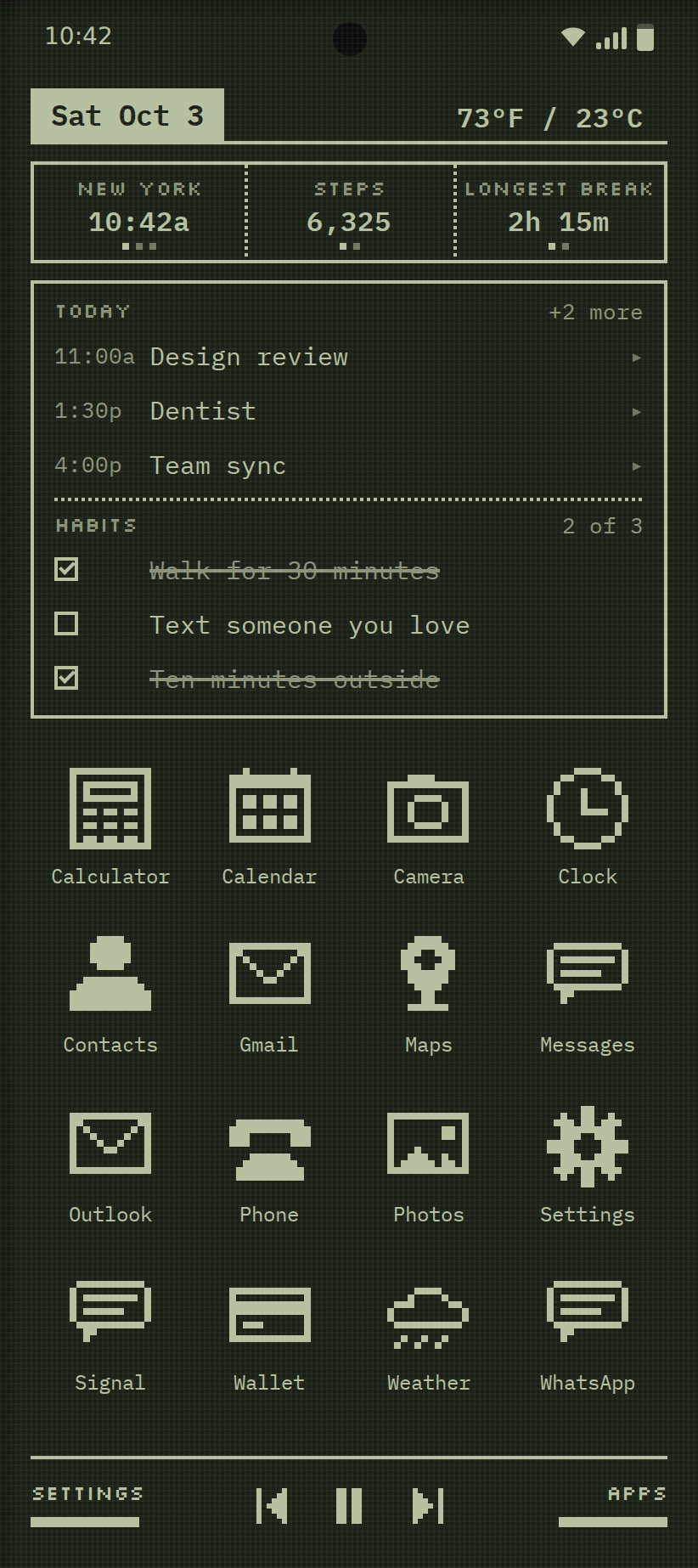SmarterPhone in Dark mode