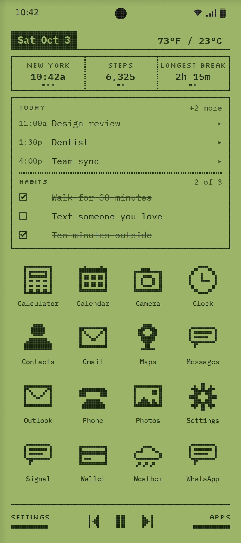 SmarterPhone with a pea green tint